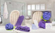 Load image into Gallery viewer, Touch of Beauty 5pcs Bath Shower Set Body Puff Hand Sponge Shower Headband &amp; Toe Separators