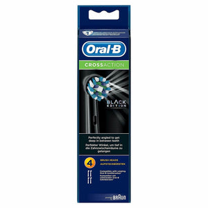 Oral-B CrossAction Black Toothbrush Heads Pack Of 4 Replacement Refills