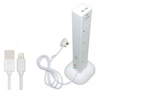 SMJ Surge Protected 8 Socket Tower with USB Outlets