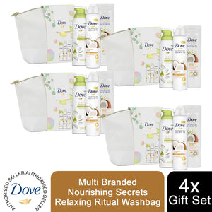 Dove Multi Branded Nourishing Secrets Relaxing Ritual Washbag Gift Set 3 piece , 4pk