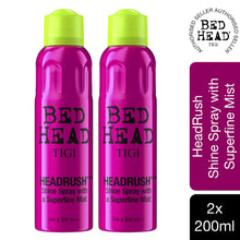 Load image into Gallery viewer, Bed Head by TIGI Headrush Shine Hair Spray for Smooth Shiny Hair 200ml, 2pk