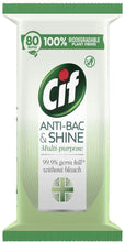 Load image into Gallery viewer, 3pk Cif Power &amp; Shine Biodegradable Wipes, 80 Sheets