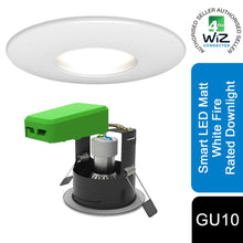 Load image into Gallery viewer, 4lite WiZ Connected GU10 Smart LED Bulb with Matt White FireRated Downlight IP20