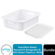 Load image into Gallery viewer, SmartStore Basket Recycled10 Storage Box 6L With Basket PlasticLid, White