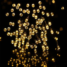 Load image into Gallery viewer, Dusk Till Dawn Solar Powered 50 or 100 LED String White Lights, White or Amber