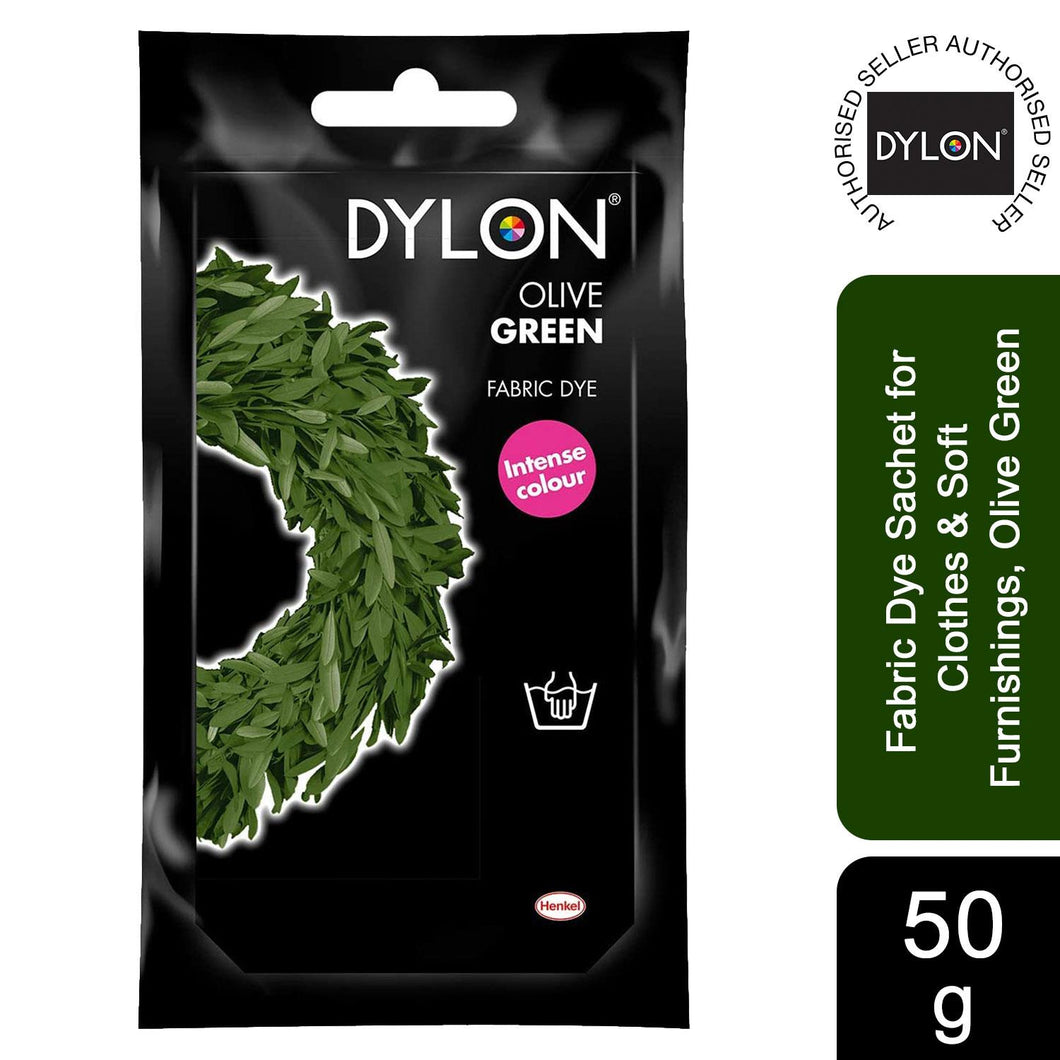 DYLON Hand Fabric Dye Sachet for Clothes, 50g, Olive Green