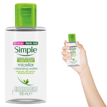 Load image into Gallery viewer, 2x100ml Simple Kind to Skin Travel Size Make-Up Remover Micellar Cleansing Water