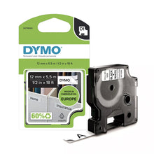 Load image into Gallery viewer, DYMO Nylon Labels Self adhesive D1 Flexible 12mm x 3.5m Black Print on White