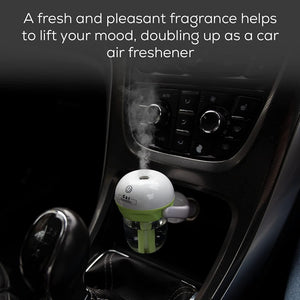 Mini 12V Car Steam Humidifier Air Purifier Aroma Diffuser - Green