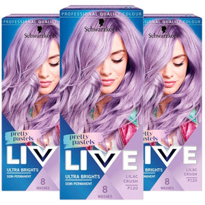 3x Schwarzkopf Live Ultra Brights Semi-Permanent Colour Hair Dye