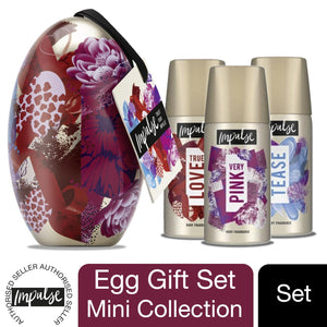 Impulse Easter Egg Mini Collection Gift Egg with 3 Body Spray products for Women ,1pk