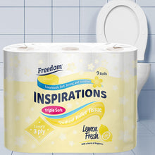 Load image into Gallery viewer, Freedom Inspirations Triple Soft Lemon 3 Ply Quilted Toilet Paper Roll, 45 Rolls
