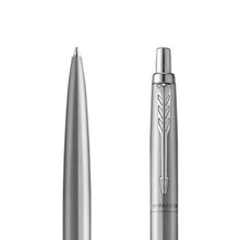 Load image into Gallery viewer, Parker Jotter Ballpoint Pen Monochrome Stainless Medium Nib Blue Ink XL Gift Box