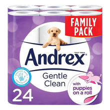 Load image into Gallery viewer, Andrex Toilet Paper Gentle Clean, 24 Rolls &amp; Andrex Washlets Gentle Clean, 6pk