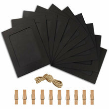 Load image into Gallery viewer, Haven Paper Photo Frame Picture Mats With Mini Wooden Clips &amp; Rope Set