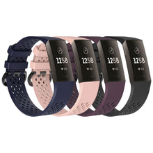 Load image into Gallery viewer, AQ Holes Soft Silicone Replacement Strap Band for Fitbit Charge 3 - Navy Large