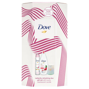 Dove Radiantly Refreshing Gift Set Present For Women, Girls, Mum, Bath & Candles