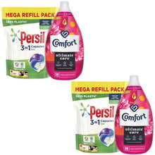 Load image into Gallery viewer, Laundry Bundle 2x50W Persil Bio Capsules &amp; 2x58W Comfort Fabric Conditioner