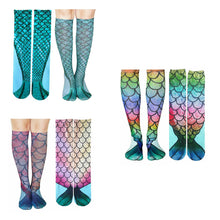 Load image into Gallery viewer, Mermaid Tail 3D Print Women Girl Knee High Boot Socks