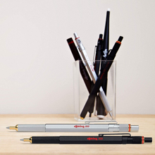 Load image into Gallery viewer, Rotring 800 Ballpoint Pen Medium Point Blue Ink Silver Barrel Refillable