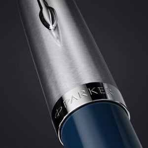 Parker 51 MidnightBlue Barrel MediumNib with BlackInk BallPoint Pen with GiftBox