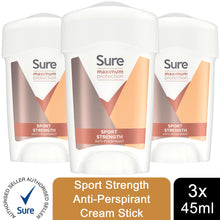 Load image into Gallery viewer, 3x 45ml Sure Women 96 H Anti-Perspirant Deodrant Cream For Maximum Protection