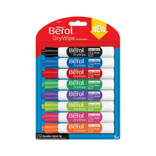 Load image into Gallery viewer, Berol Whiteboard Marker Dry Wipe Medium Chisel Tip Assorted Inks 8 Pack