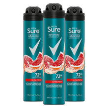 Load image into Gallery viewer, 3x of 200ml Sure Men 72H AdvanceProtection Ultra-Fresh  Anti-Perspirant Deodrant