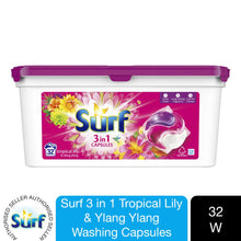 Load image into Gallery viewer, Surf Concentrated Tropical Lily &amp; Ylang-Ylang 3in1 Washing Capsules 679g, 32W