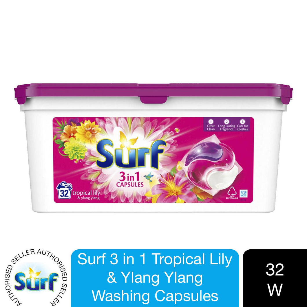 Surf Concentrated Tropical Lily & Ylang-Ylang 3in1 Washing Capsules 679g, 32W