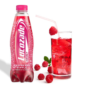 12 Pk of 900ml Lucozade Energy Raspberry Ripple Sugar-Free Sparkling EnergyDrink