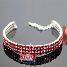 Load image into Gallery viewer, AQ Luxury Diamond Collar For Pets, Size Medium or Large, Blue, Red or White