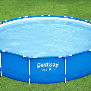 Bestway Round Steel Pro Blue or Steel Pro MAX Stone Wall Pool with Filter Pump