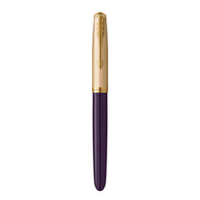 Load image into Gallery viewer, Parker 51 Fountain Pen Delux Plum Medium 18k Gold Nib Black Ink Gift Box