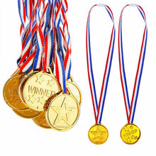 Load image into Gallery viewer, Aquarius Sports Medal With Ribbon Light Weight Medals For Children&#39;s,12pc