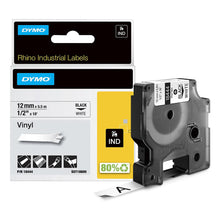 Load image into Gallery viewer, DYMO Rhino Poly Labels Self-Adhesive Industrial 12mm x 5.5m Black Print on White