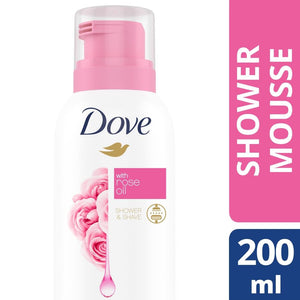 2 Pack of 200ml Dove Shower and Shave Rose Shover Mousse with Rose Oil