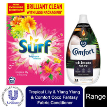 Load image into Gallery viewer, 130W Surf TropicalLily LaundryPowder&amp;58W Coco Fantasy Passion Fabric Conditioner