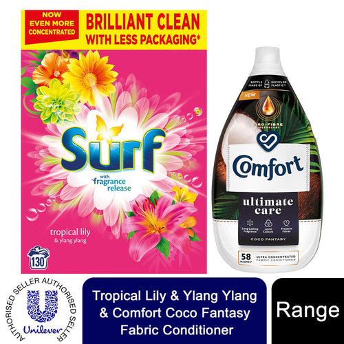 130W Surf TropicalLily LaundryPowder&58W Coco Fantasy Passion Fabric Conditioner