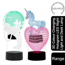 Load image into Gallery viewer, Aquarius 3D Colour Changing Hologram LED Night Light and Desk Lamp