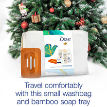 Load image into Gallery viewer, Dove Gently Nourishing Essentials Washbag Gift Set for her with Bamboo Soap Tray