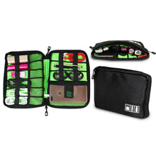 Load image into Gallery viewer, Aquarius Multi-Purpose Nylon Travel Electronics Organiser Storage Bag, Black