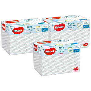 Huggies Pure Extra Care Fragrance-Free Baby Wipes with 99% Pure Water