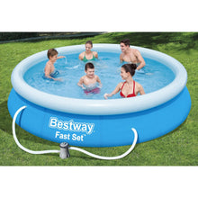 Load image into Gallery viewer, Bestway Inflatable Family Paddling Swimming Round Pool 12ft X 30&quot; With Filter Pump, 5377L