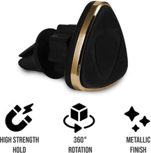 Load image into Gallery viewer, Triangle Magnetic Car Holders Compatible with all smartphone models Gold