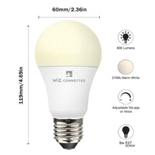 Load image into Gallery viewer, WiZ LED A60 Smart Bulb Wifi ES (E27) Warm White &amp; Dimmable, 3 Pack