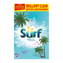 Load image into Gallery viewer, 5x of 45W Surf Concentrated Coconut Bliss Laundry Powder 2.25kg, Total 225Washes