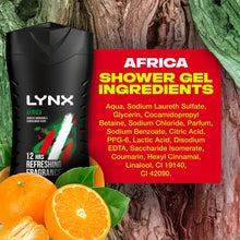 Load image into Gallery viewer, 3pk of 250ml Lynx 12hrs Refreshing Fragrance Shower Gel with 100% Moisturisers
