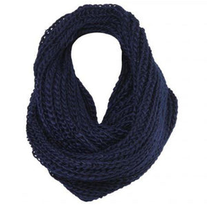 Ladies Winter Neck Warmer Circle Loop Crochet Cowl Plain Snood Scarf with Lurex Teal
