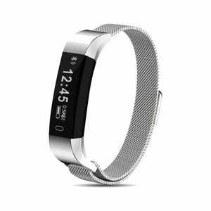 AQ115 HR Fitness Tracker with Milanese Strap Silver